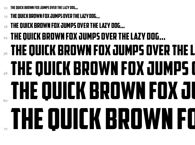American Captain font waterfall